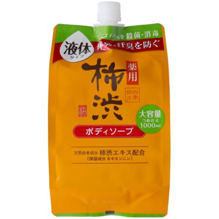 Shikiori Medicated Persimmon Juice Body Soap Refill Large Capacity 1000ml