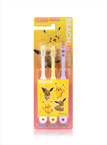 Reach Kids 3P (with stickers) Pokemon for baby teeth 2020