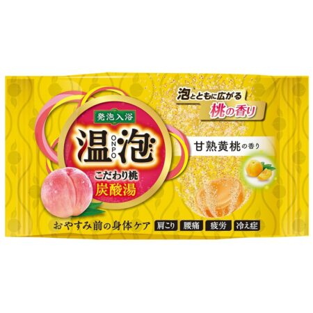 Peach Carbonated Bath with Foam Sweet Yellow Peach 1 Tablet