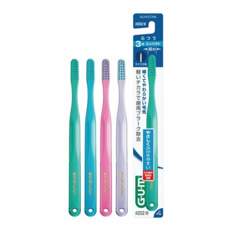 Gum Dental Brush #202 [3-row compact head, regular size]