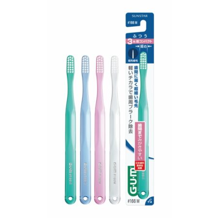 Gum Dental Brush #166 [3-row ultra compact head, regular size]