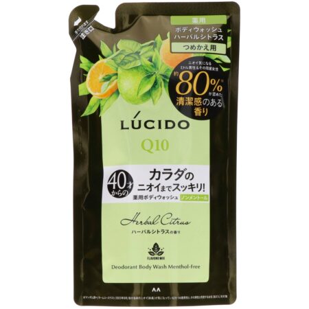 LUCIDO Medicated Deodorant Body Wash, Non-Menthol, Herbal Citrus, Refill (Quasi-drug)