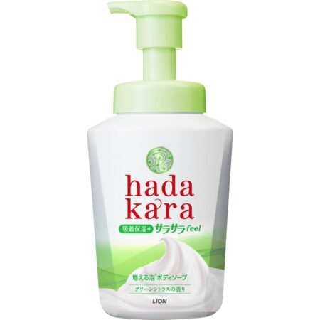 Hadakara Body Soap, smooth feel type that comes out as foam, green citrus scent, body