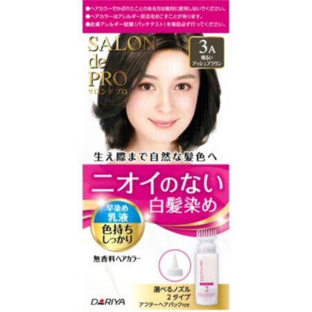 Salon de Pro Fragrance-free Hair Color Quick Dye Milk (for Gray Hair) 3A (Light Ash Brown)