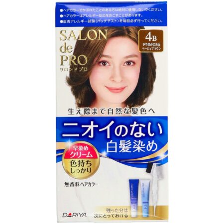 Salon de Pro Fragrance-free Hair Color Quick Dye Cream 4B <Deep Beige Brown>