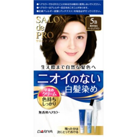Salon de Pro Fragrance-free Hair Color Quick Dye Cream (for gray hair) 5B <Deep beige brown>