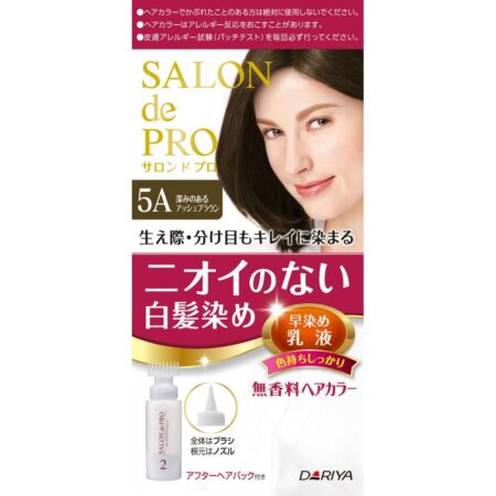 Salon de Pro Fragrance-Free Hair Color Quick Dye Milk Lotion (for Gray Hair) 5A Deep Ash Brown x 27 pcs
