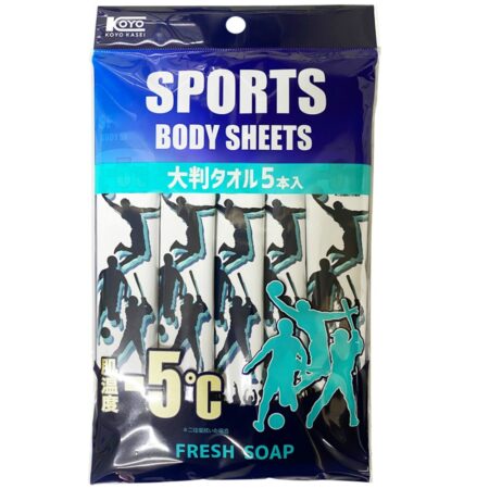 Sports body sheet, fresh soap scent