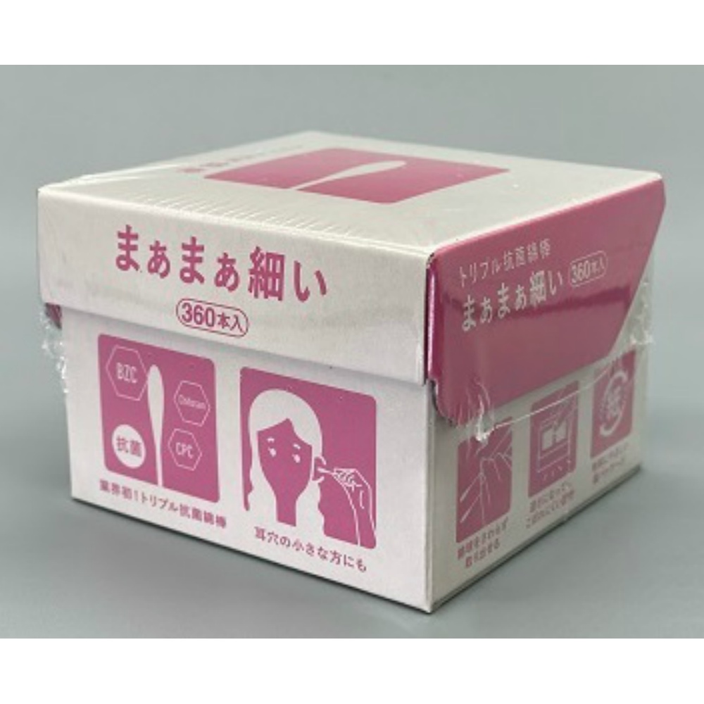 Triple antibacterial cotton swabs, fairly thin, 360 pcs