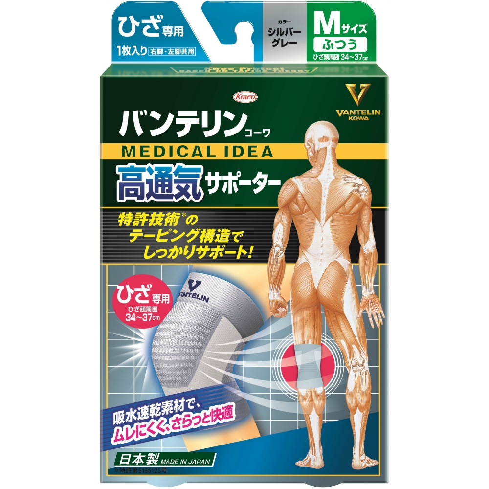 Vantelin Highly Breathable Knee Supporter, Silver Gray